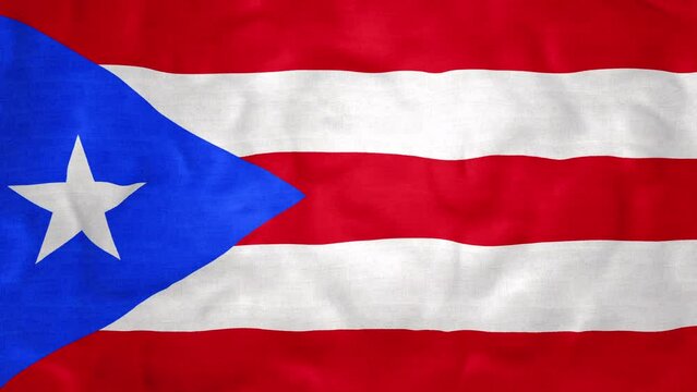 Puerto Rico Puerto Rican flag cloth waving in the breeze seamless repeating looping video
