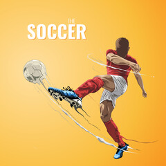 kick the ball soccer illustration © akhid