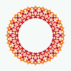 Round Decorative Border Frame with Clear Background. Ideal for vintage label designs.