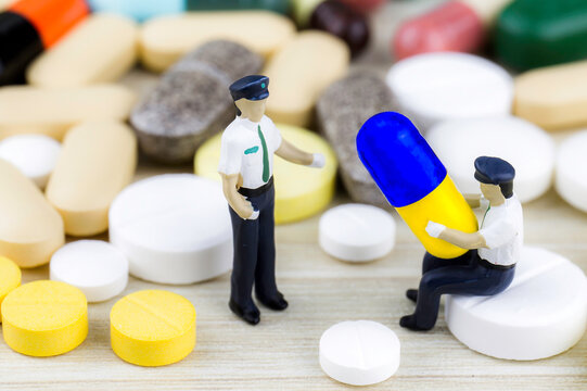 Drug prescription for treatment medication. Pharmaceutical medicament, cure in container for health. Pharmacy theme, capsule pills with medicine antibiotic in packages. blue yellow medicine Ukraine