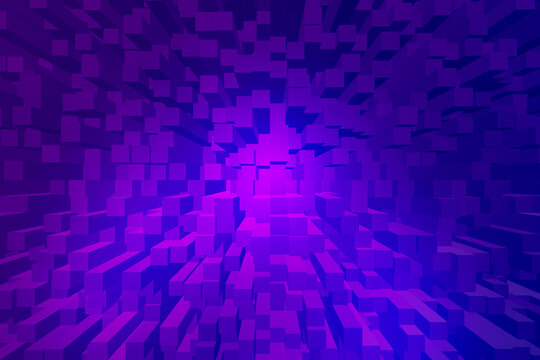 Abstract Purple Digital Blocks Background