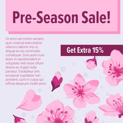 Pre season sale, get extra discount, special offer