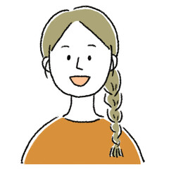 三つ編みの女性