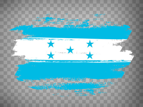 Flag Honduras brush stroke background.  Flag of  Republic of Honduras tranparent backrgound for your web site design, app, UI.  Stock vector. EPS10.