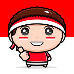 Indonesian boy mascot cute character
