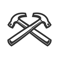 Doodle Dual Hammer Illustration Cartoon Concept Vector. Suitable For Logo, Wallpaper, Banner, Background, Card, Book Illustration, T-Shirt Design, Sticker, Cover