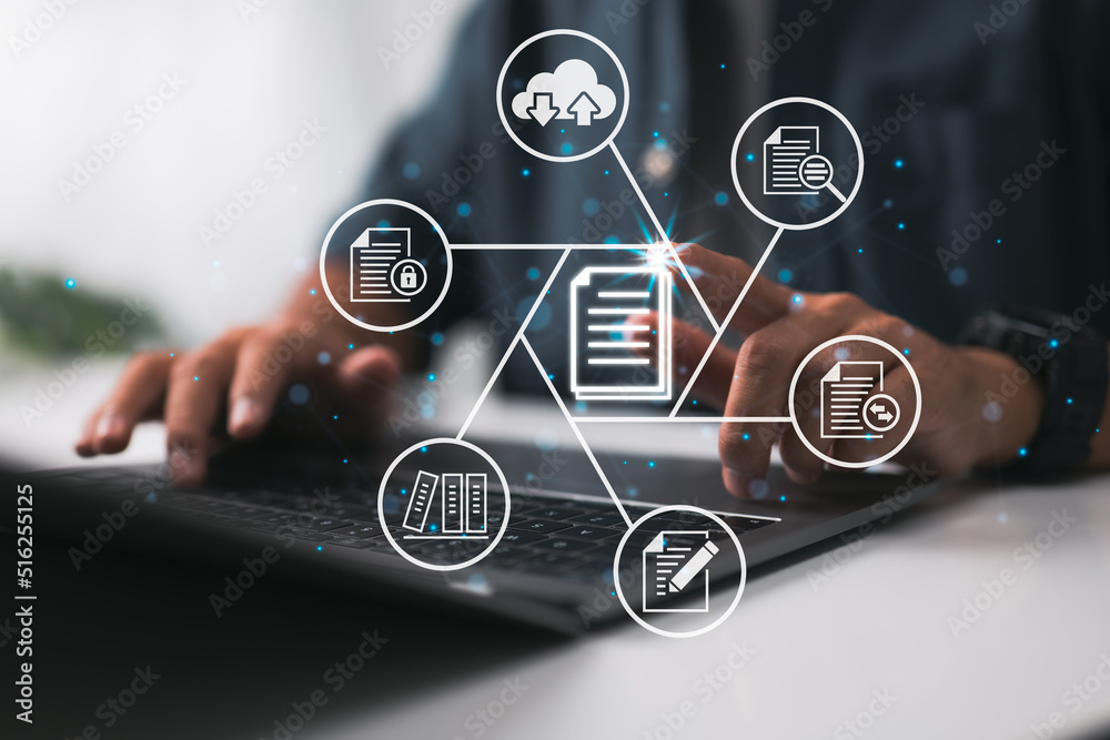 Poster corporate files and information are housed, searched, and managed using a dms (document management s