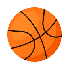 Obraz premium Basketball Vector Icon Clipart in Flat Animated Illustration on White Background