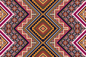 Geometric ethnic flower pattern for background,fabric,wrapping,clothing,wallpaper,Batik,carpet,embroidery style.