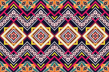 Geometric ethnic flower pattern for background,fabric,wrapping,clothing,wallpaper,Batik,carpet,embroidery style.