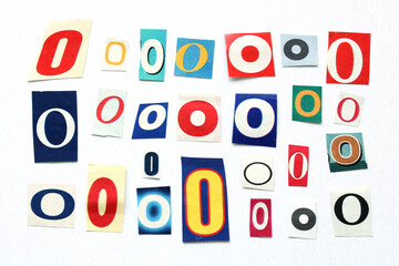 set of paper letters O.