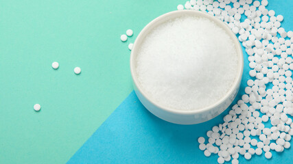 Sugar substitute on color background.