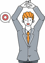 OKサインを出す制服姿のティーンエイジャーのイラスト