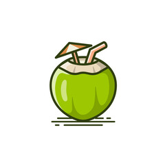 Water Coconut Fruit icon-Vector illustration