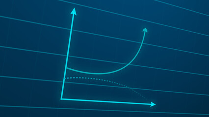 Creative stock exchange graph animation in high resolution. Line graph animation.