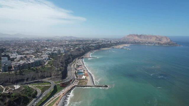 Lima, Peru along the coast also known as Circuito de Playas de la Costa Verde 