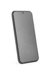 falling smartphone isolated on white background