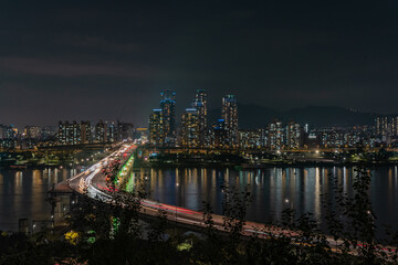 Obraz premium Night view of seoul south korea