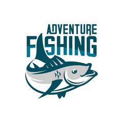 vector illustration of fishing club icon, big fish vector