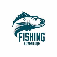 vector illustration of fishing club icon, big fish vector