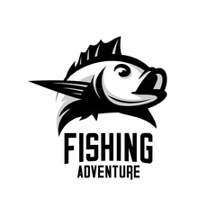 vector illustration of fishing club icon, big fish vector