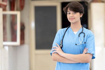 female doctor standing in hospital