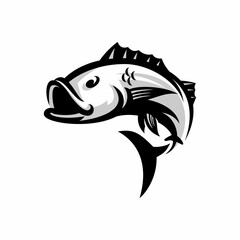 vector illustration of fishing club icon, big fish vector