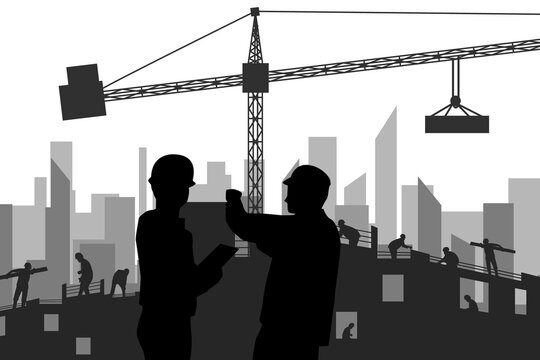 cute construction activity silhouette graphic