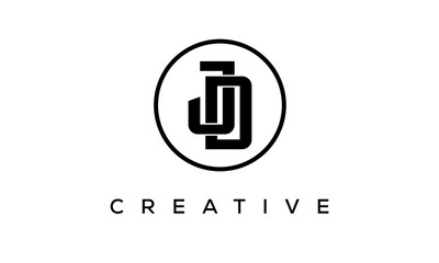 Monogram / initial letters JD creative corporate customs typography logo design. spiral letters universal elegant vector emblem with circle for your business and company.