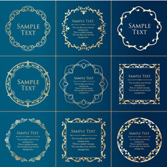 オシャレなフレーム。デザインテンプレート。ゴージャスな額のセット。