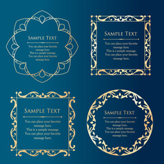オシャレなフレーム。デザインテンプレート。ゴージャスな額のセット。