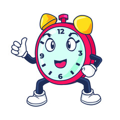 Time Watch Alarm Clock Mascot Vector Illustration 