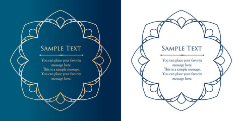 オシャレなフレーム。デザインテンプレート。ゴージャスな額のセット。