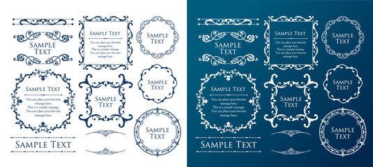 オシャレなフレーム。デザインテンプレート。ゴージャスな額のセット。