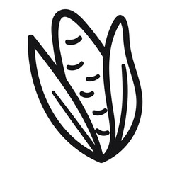 Corn. Outline icon. Vector hand drawn illustration on white background.
