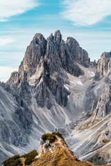 Dolomites, Three Peaks of Lavaredo. Italian Dolomites with famous Three Peaks of Lavaredo, Tre Cime...