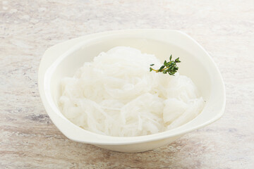 Glass asian noodles in the bowl