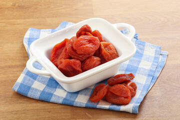 Sweet organic dry apricot snack