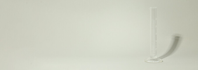 Concept of laboratory accessories, tube on light background