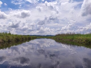 Fototapeta premium clouds over the lake