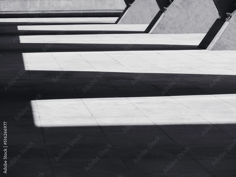 Poster Architecture details Modern Building Concrete columns shade lighting Abstract background