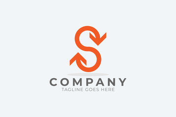 Initial S Logo, letter S with two arrow combination, Usable for Business and logistic Logos, Flat Vector Logo Design Template, vector illustration