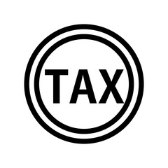 Round tax symbol. Tax icon. Vector.