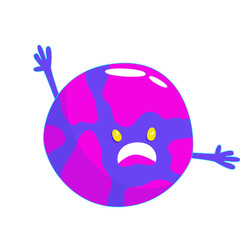 Retro aesthetic y2k, psychedelic acid trippy planet earth. 70s, 80s, 90s cartoon style. Set element smile emoji. Creative vector illustration. Funny cartoon character. Pop art aesthetic y2k