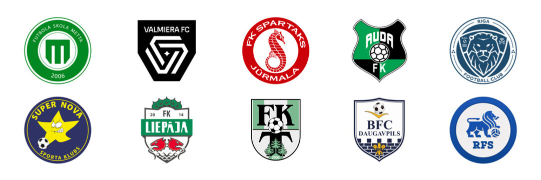 2022 Latvian Higher League season, Optibet Virslga, Latvia, Valmiera FC, FK RFS, Riga FC, FK Liepaja, FK Auda, BFC Daugavpils, FK Tukums 2000, FK Metta, Spartaks Jurmala, etc. Kyiv,Ukr - July 11, 2022