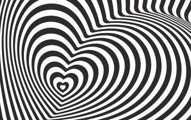Abstract pattern of black and white lines. Op art illustration.