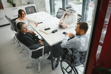 Business people working on project in office