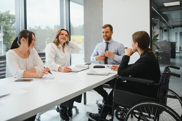 Group of young people in business meeting