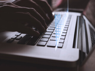 Businessman show stock market bar chart grow up to target. Business finance concept. Businessman's hands Show success graph, stocks grow every year and set goals