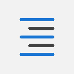 Obraz premium Align right icon in flat style about text editor, use for website mobile app presentation